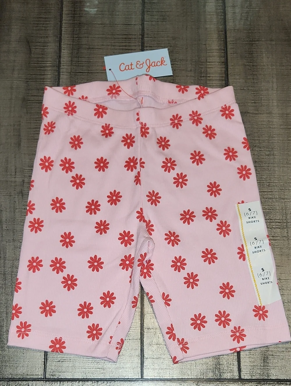 NWT Cat & Jack Pink Shorts with Red Floral Print